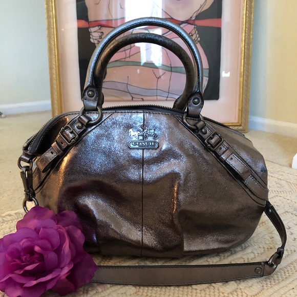 Coach Handbags - Coach Pewter Metallic Purse